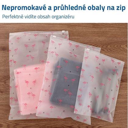 Sada nepromokavých cestovních tašek - plameňák