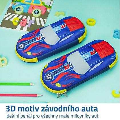 Penál s 3D designem závodního auta