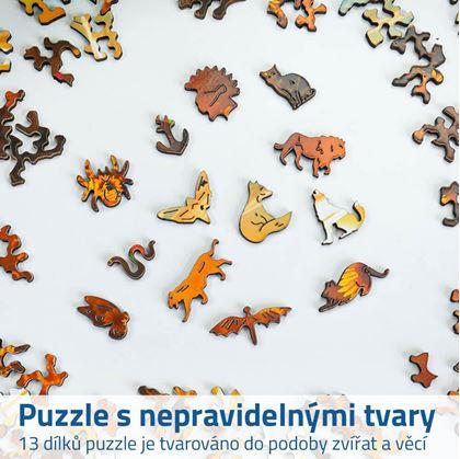 Obrázek z Dřevěné puzzle s nepravidelnými tvary - pole slunečnic