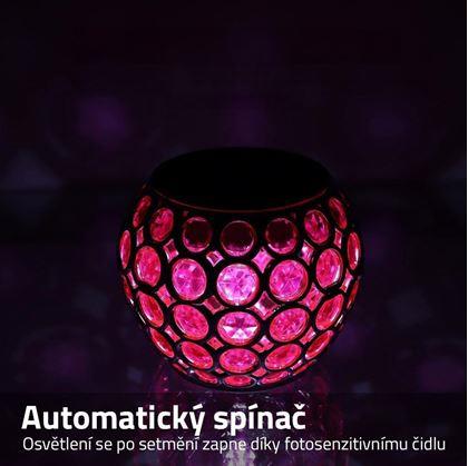 Barevná solární lampa - růžová