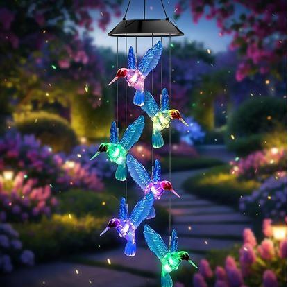 Obrázek Solární závěsná dekorace - létající kolibříci